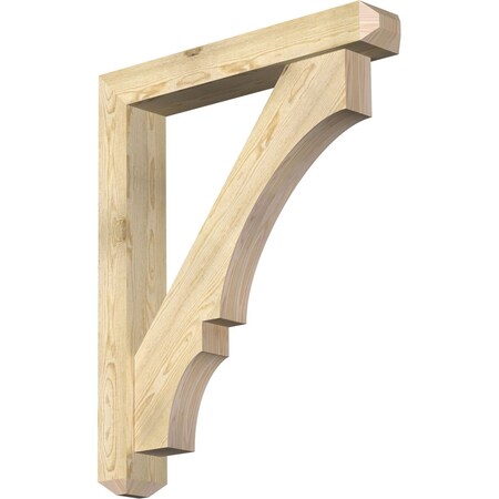 Ekena Millwork Balboa Craftsman Rough Sawn Bracket w/ Offset Brace, Douglas Fir, 6"W x 36"D x 44"H BKT0604X36X44BOA04RDF